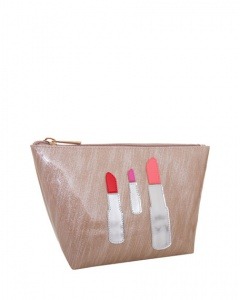 Lolo BagsMedium Avery Cosmetics Bag, Brushed Rose Gold Lipstick