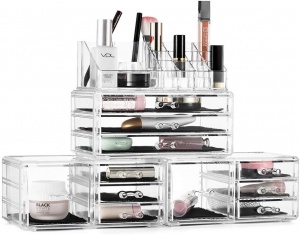 Organize Makeup with this 4 piece organizer set.